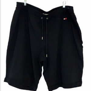Tommy Hilfiger Black Cotton Rolled Leg Shorts